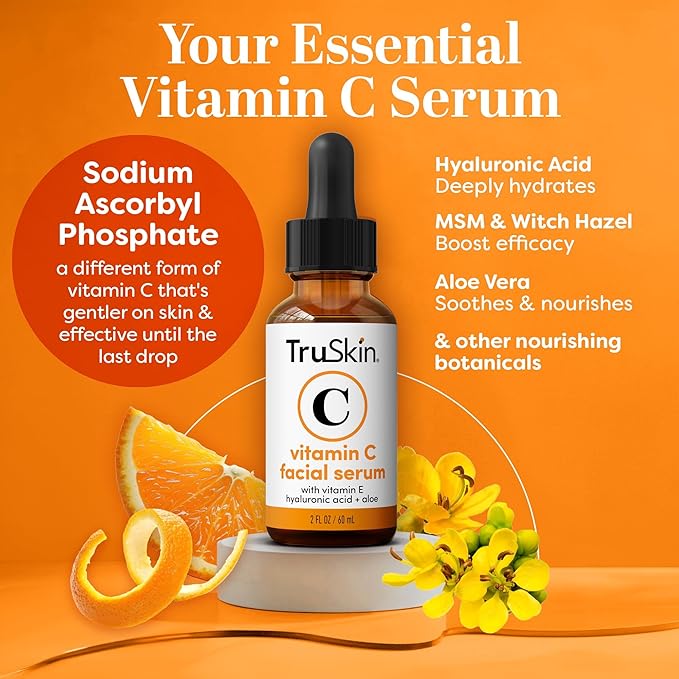 INSEZA Vitamin C Serum For Face – Anti Aging Face Serum with Vitamin C, Hyaluronic Acid, Vitamin E – Brightening Formula – Improve Appearance of Dark Spots, Tone, Fine Lines & Wrinkles, 2 Fl Oz